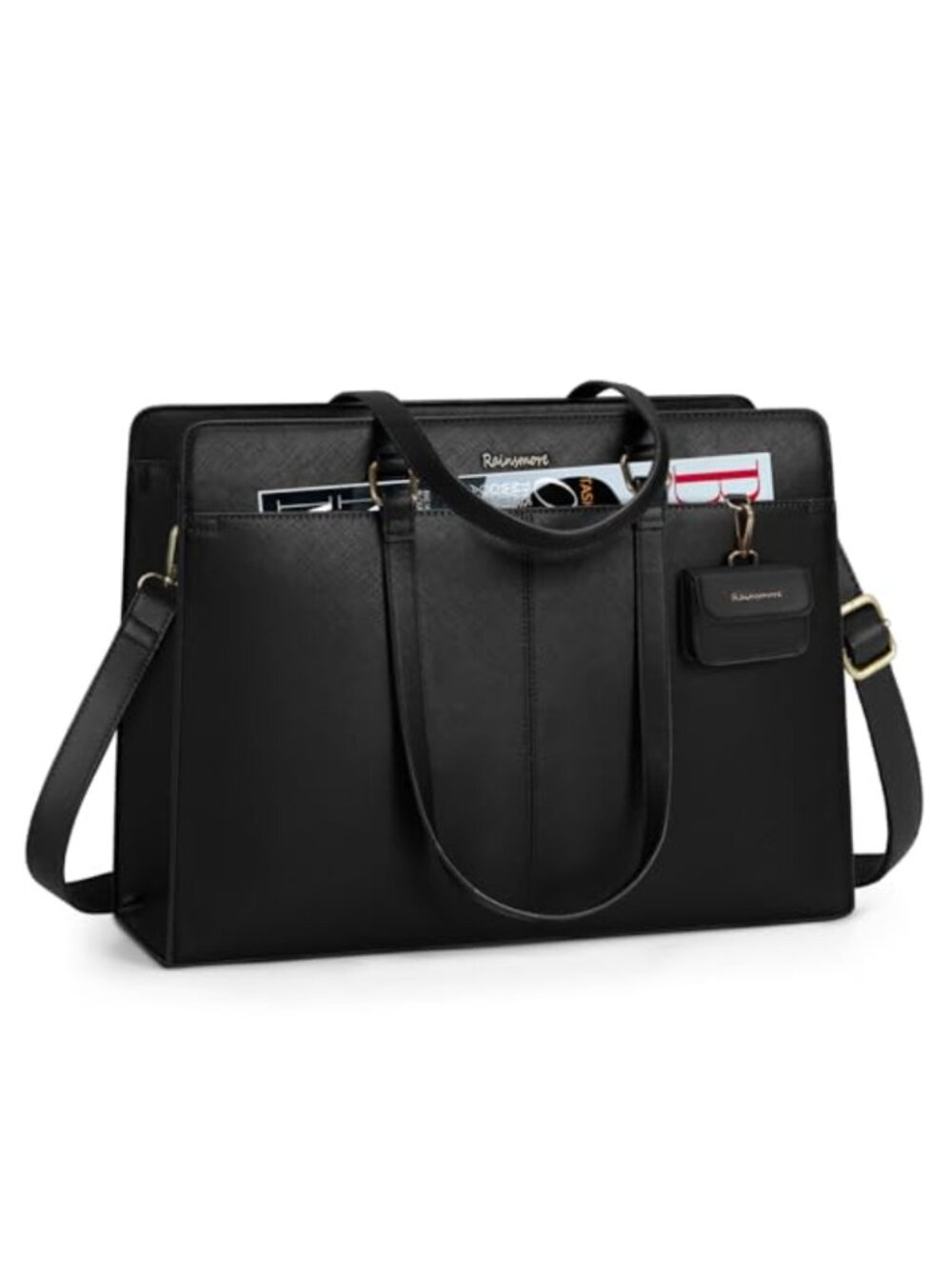 Laptop Bag for Women 15.6 Inch Waterproof PU Leather Work Tote Shoulder